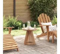 Hoopleep Table d'appoint marron 50 x 50 x 49,5 cm en teck massif durable, pour l'extérieur, résistante aux intempéries, montage facile, pour jardin et terrasse