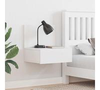 Hoopleep Table de chevet blanche 42 x 32,5 x 40 cm en pin massif avec 1 tiroir, table d'appoint pour chambre à coucher, petits espaces, rangement pratique, meubles naturels