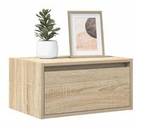 Hoopleep Table de chevet murale flottante en bois de chêne Sonoma avec éclairage LED, 51 x 35,5 x 25 cm, pour chambre à coucher, salon, petit miracle d'espace