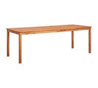 Hoopleep Table de jardin 215 x 90 x 74 cm en bois massif d'acacia traité à l'huile naturelle, table à manger d'extérieur robuste pour jardin, terrasse, cour, durable
