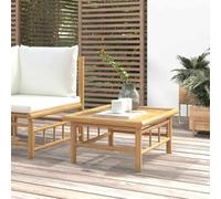 Hoopleep Table de jardin 65 x 55 x 30 cm en bambou - Couleur naturelle - Petit meuble robuste pour terrasse, balcon et extérieur - Design durable - Nettoyage facile