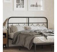 Hoopleep Tête de lit en métal noir 150 cm pour lit queen size, cadre en acier robuste, durable, facile à monter, dossier haut