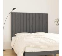 Hoopleep Tête de lit murale grise 159,5 x 3 x 110 cm, en pin massif, lit queen, taille double, montage mural stable, pour chambre à coucher, élégance