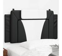 Hoopleep Viana Coussin de tête de lit rembourré en cuir synthétique Noir et blanc 100 cm Pour lit et chambre à coucher Fixation murale Durable