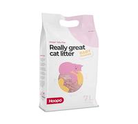 Hoopo® Tofu Babypoeder Kattenbakvulling - Litière bio pour chat - Entièrement sans poussière - agglomérante - Sans odeur - Efficace contre les odeurs désagréables (7 l, poudre pour bébé)