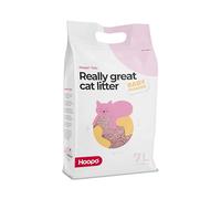 Hoopo® Tofu Litière pour chat en poudre pour bébé | Litière bio pour chat | totalement sans poussière | agglomérante | sans odeur | efficace contre les odeurs désagréables (7L)