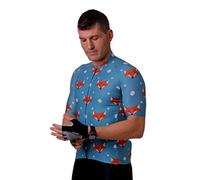 HOOPOE Maillot Cyclisme, Cycling Jersey, Vêtement Velo, Homme, Femme,Cyclisme Hauts, Manche Courte #FoxBlue Tailles (XS à XL) XL