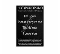 Hooponopono Definition Print Hawaiian Practice Spiritual Wall-Art for Counseling Office Living Room and Space(Unframed,12x18inch(30x45cm))