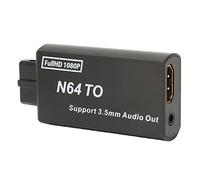 Hoopoocolor Adaptateur Convertisseur N64 vers HDmi, Signal Vidéo de Jeu vers Adaptateur de Signal HDmi avec Interface 3,5 Mm, Prise en Charge de L'affichage 1080P du Jeu Vidéo Pal Ntsc