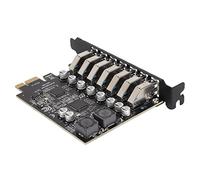 Hoopoocolor Carte D'extension PCIE 7 Ports, Renesas et Upd720201 720210 Master Control, Vitesse de Transfert USB3.2 5 Gbit/S, Connecteur d'alimentation PCIE Intégré 5 V/1,5 a pour Win 10, Win 11