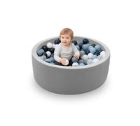 hoopyosms Piscine à Balles pour Bébé et Enfant, Bac à Balles Rond en Mousse, 90 x 30 cm Aire de Jeu Souple (Balles Non incluses), Gris