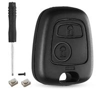 HooRLZ Coque Clé Citroen, Compatible pour Citroen C1 C2 C3 C4 C5 Berlingo Picasso Xsara, Peugeot 107 206 207 306 307, Boitier Clé Peugeot 206, TéLéCommande Peugeot 107, Clef Citroen C3 - 2 Boutons