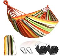 HooRu-Double hamac de camping en toile 260x150cm,lit-balançoire confortable et portable pour jardin extérieur,meubles de plage - Type Orange