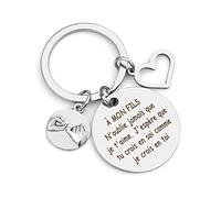 Hoosmoon Cadeau Fils Porte Clef Fils Idee Cadeau Anniversaire Fils Cadeau Fils Noel Cadeau Maman et Papa pour Fils Cadeau À Mon Fils