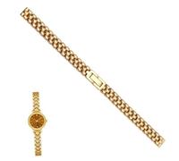 hoosouk Bracelet de montre en acier inoxydable, argent et doré, Bracelet de remplacement pour cadran de taille, Bracelet de montre pour dame à la mode(Gold,10mm)