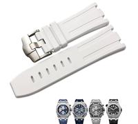 hoosouk Bracelet De Montre En Caoutchouc Fluoro Souple Pour Audemars Piguet ROYAL OAK OFFSHORE Bracelet De Montre Étanche 28mm(White)
