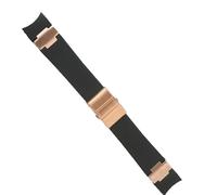 hoosouk Bracelet de montre en Gel de silice pour homme, pour Ulysse, pour Nardin DIVER, étanche, en caoutchouc(Black 1 rosegold)