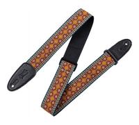 Levy's Leathers Original Hootenanny Series Sangle de guitare en tissu jacquard Rouge Largeur 5 cm