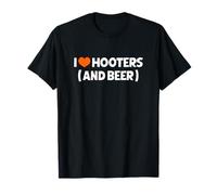 Hooters I Heart Hooters and Beer Funny Restaurant Foodie T-Shirt
