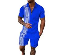Hoothy 2 Pièces Ensemble Sport Habillement Homme Polo Golf Homme Survetement Homme Ensemble Tenue Chemise Militaire Homme Chemises Hawaïennes Survetement Complet Homme Short Tactique Homme