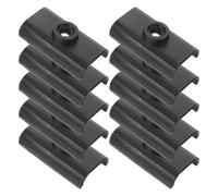 HOOTNEE 10 Pièces Accessoire Camping Tente Renfort Léger et Résistant aux Intempéries pour Arceau de Support à Quatre Pieds, Plaque de Renforcement en Plastique Noir pour Auvent pour