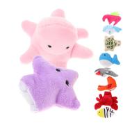 HOOTNEE 10 Pièces Set de Marionnettes Doigts Garçon Fille Peluche Animaux Marins Mignons Jouets Histoires Doux et Confortables pour Garçon Fille et Tout-Petits