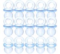 HOOTNEE 100 pièces Mini Sucettes Acrylique Transparentes Bleues Décorations Garçon Fille pour Bricolage Ornements Miniatures pour Fête Prénatale et Shower