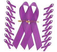 HOOTNEE 100Pcs Broche Violette Violence Familiale Broche Chemise Broche Ruban Violence Domestique Broches Badge Épinglette Épinglette Sensibilisation À La Violence Épinglette Charité