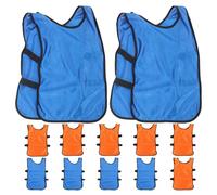 HOOTNEE 12 Pièces Chasuble D'entraînement de Football, Orange, Polyester | Réutilisable et Respirante, Visibilité Nette Terrain, pour Clubs Jeunes, Cours D'école et Séances du Soir