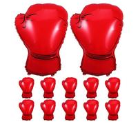 HOOTNEE 12 Pièces Lot de Ballons Forme de Mitaine de Boxe Décorations Anniversaire Thème du Sport Ballons Métallisés pour Fête