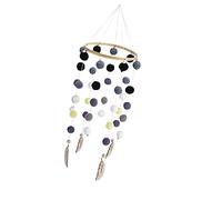 HOOTNEE 1pièce Pendentif Pompon Suspendu Décoration Murale Adorable Pour Salon Couleurs Noir Blanc Et Jaune Décor Et Nordic Pour Maison Et Boutique
