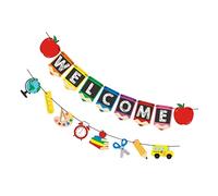 HOOTNEE 2 ensembles Bannière De Décoration De Fête Bannière De Retour À L'École Guirlande De Bienvenue En Classe Bannière Du Premier Jour De Maternelle Numéro De 2 pièces * 2