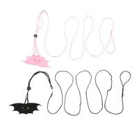 HOOTNEE 2 Ensembles Corde de Traction pour Reptiles, Laisse pour Lézard, Daim et Acier Inoxydable, Noir, Design à Ailes, pour Lézard et Iguane Vert