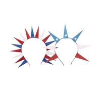 HOOTNEE 2 pièces Bandeau Patriote Paillettes avec Étoiles Couronne Statue Liberté Confortable et Résistante pour Fête Nationale Élections et Soirées Déguisées