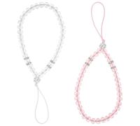 HOOTNEE 2 pièces Dragonne Téléphone Perlée Chaîne Courte Mobile Phone Chain Lanière Téléphone Portable Anti-perte Légère et Stylée pour Poignet et Porte-documents