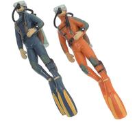HOOTNEE 2 pièces Figurines Plongeur Miniatures Réalistes Décor Flottant Léger pour Aquarium et Réservoir Poissons Modèles Compacts pour Aménagement Paysager Marin et Bureau