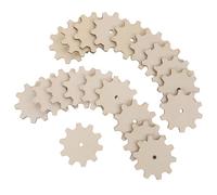 HOOTNEE 20 Pièces D'engrenages en Bois Beige pour Découpe Créative et Décoration de Maison, Formes Sûres et Adaptées aux Garçon et Filles pour Loisirs Scientifiques