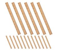 HOOTNEE 20 Pièces Règle Droite en Bois Bambou Double Face, Règle de Charpentier 30cm, Échelles Cm et Pouces, pour Travail du Bois, Ingénierie, Étudiants et Artistes