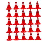 HOOTNEE 25 pièces Cones de Signalisation Plastique Modèles de Panneaux de Circulation Simulation pour Jeux DIY et Démonstration de Trafic