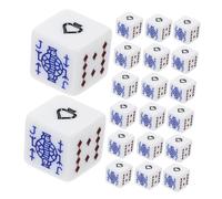 HOOTNEE 25 Pièces Poker Dice Six-Sided Acrylic Cubes Square Dice Set for Card Games Family Entertainment and Party Supplies