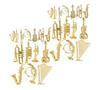 HOOTNEE 28 Décorations De Sapin De Noël Mini-Instruments De Musique Trompette Basse Miniature Violon Miniature Piano Trompette Loisirs Créatifs pour Enfants