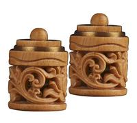 HOOTNEE 2pcs Pendentifs Soi-même en Bois Sculpté Vintage, Boules Parfumées pour Voiture, Sachet Parfumé Pratique, Design Délicat et Rangement D'arômes