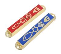 HOOTNEE 2pièces Mezuza Vintage Décoration Judaïque De Porte avec Écrits Sacrés Plaque pour De Maison