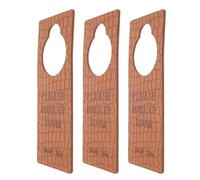 HOOTNEE 3 Pièces Lot de 3 Panneaux « Ne Pas Déranger » en Pu Marron pour Chambre de Bébé - Panneaux de Porte de Sommeil Bébé à Suspendre, Décoration Fonctionnelle et Adaptée aux Poignées