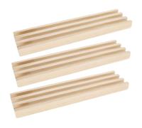 HOOTNEE 3 pièces Support Bois pour Dominos Racks de Jeu Train Mexicain Plateau Stable pour Dominos et Cartes de Jeu Accessoire de Table Antidérapant Bois Naturel