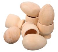 HOOTNEE 4 Ensembles Lot de Sets de Set de Coquetiers Bois Brut de Tasse Support à Œufs Décoratif pour Décoration de Fêtes Matériel Bois Naturel pour Activités DIY et Garçon et Filles