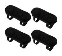 HOOTNEE 4 Pièces Coussin D'accoudoir Réglable pour Chaise de Bureau, Noir | Repose-bras en Polyester Coton, Base Antidérapante Stable, Housse Lavable, pour Fauteuil Bureau et Gamer
