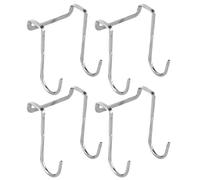 HOOTNEE 4 pièces Crochets Métalliques de Rangement Sans Perçage Crochet Double S Acier Inoxydable pour Porte Arrière Patère Multifonction pour Cuisine Salle de Bain