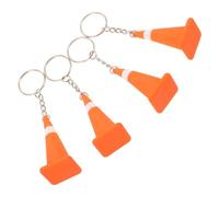 HOOTNEE 4 Pièces Lot de 4 Porte-clés Pendentifs Mini Cônes de Signalisation Orange, Décorations de Fête Compactes en Plastique, Accessoires Présents pour Anniversaires et Événements
