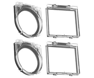HOOTNEE 4 Pièces Protection Boutons Poussoirs Pc Couvercles Anti-poussière et Sécurité Cache Interrupteur Élévateur Rond et Carré Garde Bouton Marche pour Machine à Laver et Panneaux